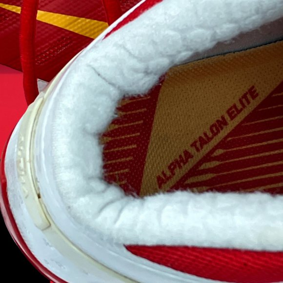 NIKE Alpha Talon Elite 3/4 Mid TD White Red Football Cleats Men's S:15 Pre-Owned - Picture 8 of 10